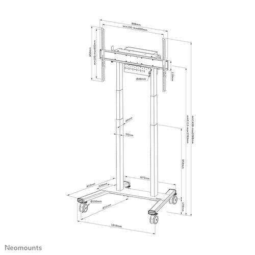 Neomounts Grote gemotoriseerde vloersteun tot 100 inch FL55-875WH1