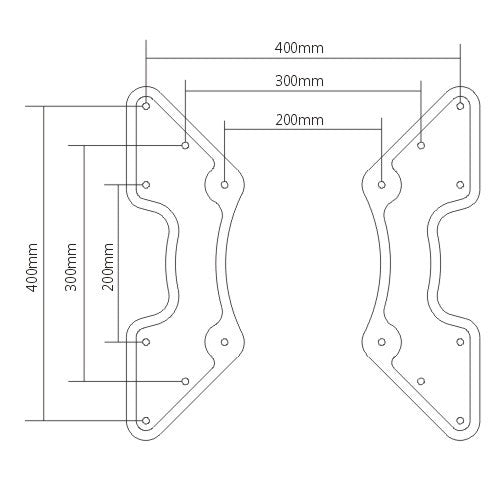 Wolff Mount VESA Adapter van 200x200 naar 400x400