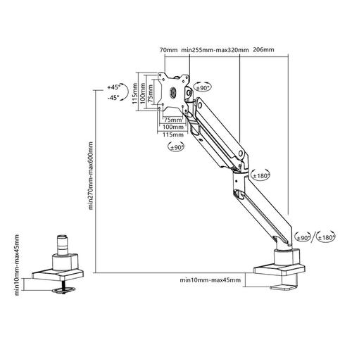 Neomounts NM-D775 Bureausteun voor monitoren tot 32"