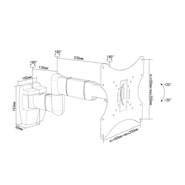 Universele muurbeugel tot 32" Draai- en kantelbaar