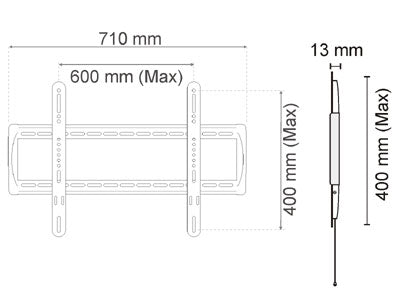 2e kans Vergrendelbare Ultra-platte Beugel (1,3 cm van de muur) voor schermen tot 60 inch