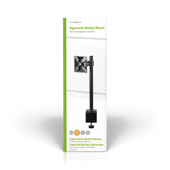Ergonomische Monitorbeugel | Eén Monitor-Arm | Draai- en Kantelbaar | Zwart