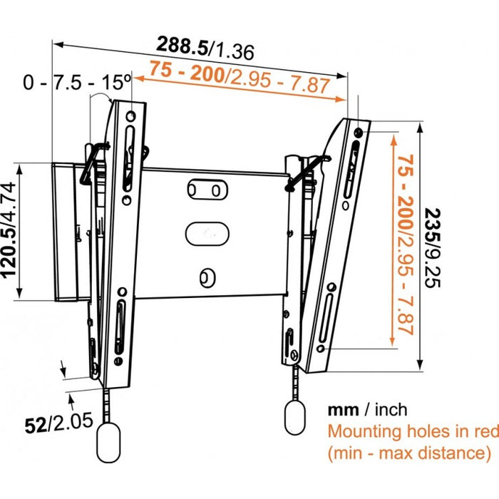 Vogel's BASE 15 S kantelbare tv muurbeugel voor schermen tot 37 inch