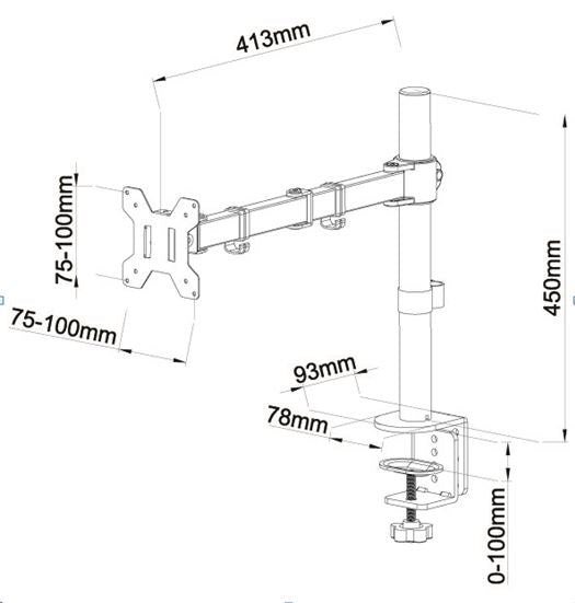 Monitorbeugel voor bureau 13 tot 27 inch