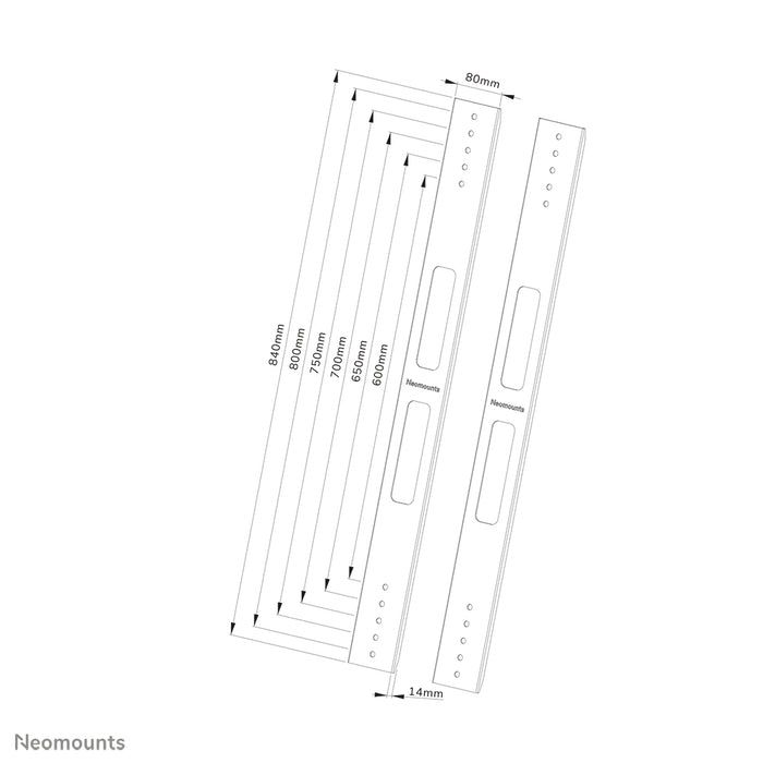 Neomounts AWL-250BL18 VESA-uitbreidingskit - Zwart