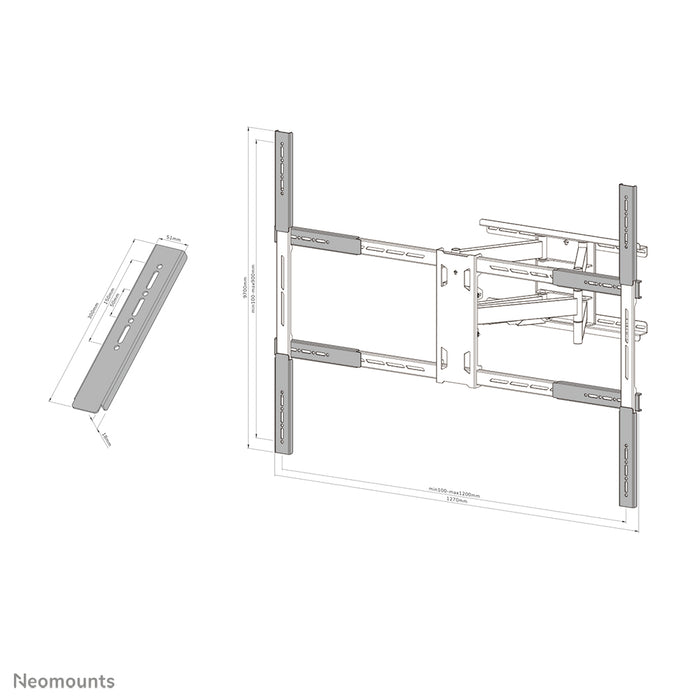 Neomounts AWLS-950BL1 VESA-uitbreidingskit t.b.v. WL40S-950BL18 - Zwart