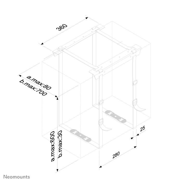 Neomounts CPU-D025 zwart is een steun waarmee u een PC of thin client aan het bureau bevestigt.