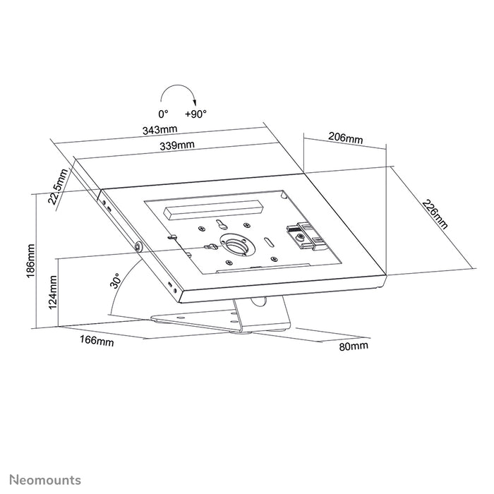 Neomounts DS15-630WH1 roteerbare tafelblad/wand tablethouder voor 9,7-11 inch tablets - Wit