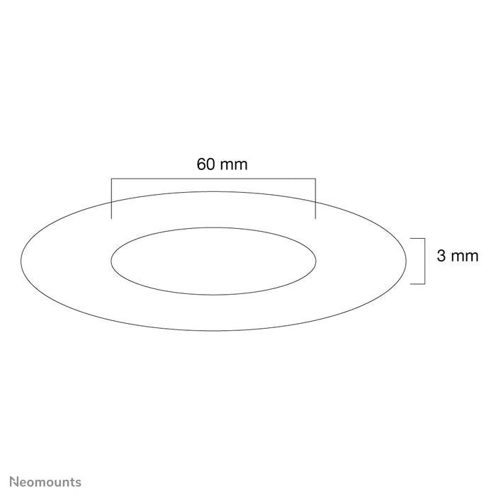 Neomounts FPMA-CRB6 is een zwarte afdekrozet voor de flatscreen plafondsteunen Neomounts FPMA-C200 zwart / Neomounts FPMA-C400 zwart en PLASMA-C100 zwart.