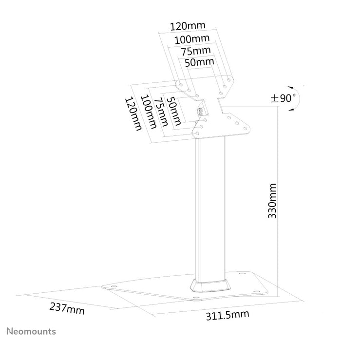 Neomounts FPMA-D1500 zilver is een bureausteun voor flat screens t/m 32 inch (81 cm).