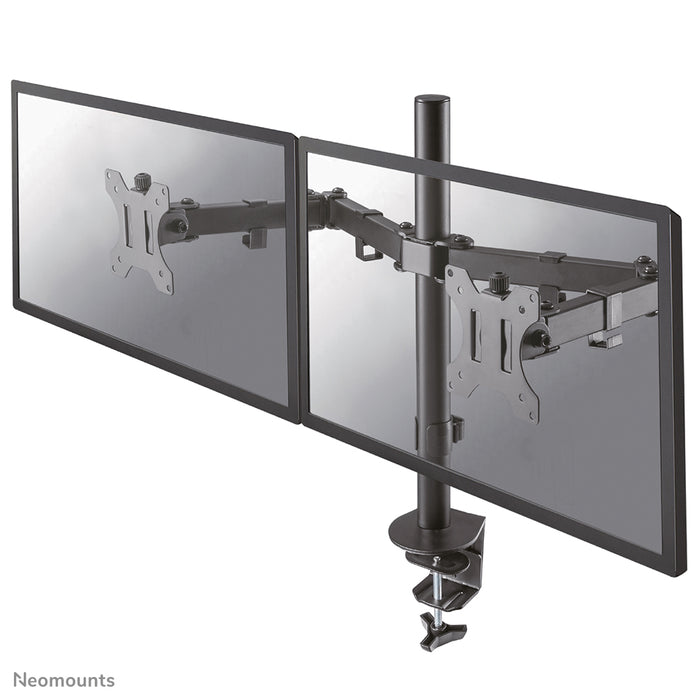 Neomounts FPMA-D550D zwart is een bureausteun voor 2 flat screens t/m 32 inch - Zwart