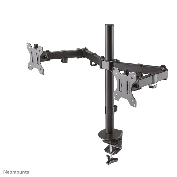 Neomounts FPMA-D550D zwart is een bureausteun voor 2 flat screens t/m 32 inch - Zwart