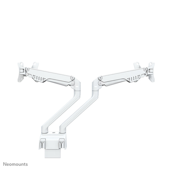 Neomounts FPMA-D750D wit is een bureausteun met gasveer voor flat screens t/m 32 inch (81 cm).