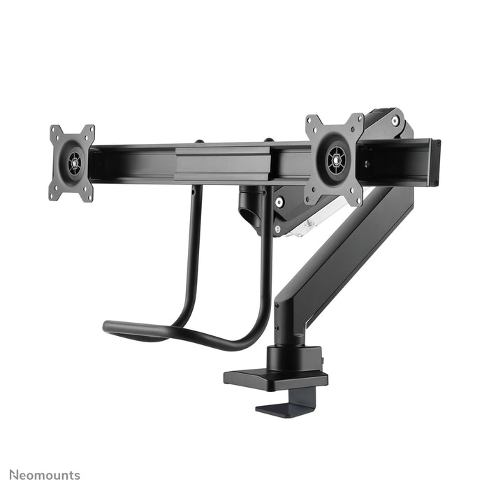 Neomounts NM-D775DX zwart is een gasgeveerde bureausteun met crossbar en hendel voor flat screens t/m 32 inch (81 cm).