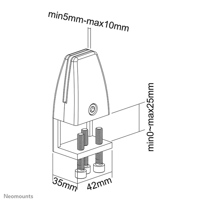 Neomounts bureauklemmen set 8-25 mm - Wit