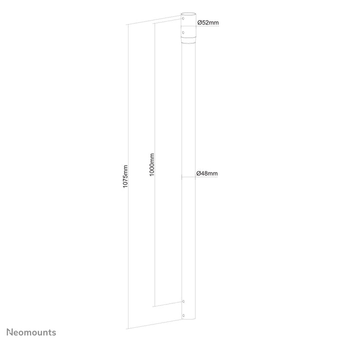 Neomounts verlengpaal t.b.v. NM-C440 zwart, NM-C440D zwart en FPMA-C340 zwart - 107,5 cm