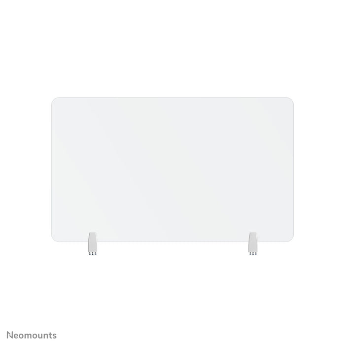 Neomounts NS-GLSPROTECT100 is een duurzaam glazen scherm van 100 cm dat afstandsbescherming biedt op de werkvloer - Gehard, transparant glas, 100% recyclebaar