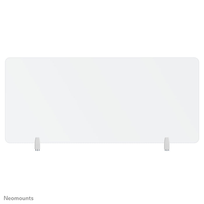 Neomounts NS-GLSPROTECT160 is een duurzaam glazen scherm van 158 cm dat afstandsbescherming biedt op de werkvloer - Gehard, transparant glas, 100% recyclebaar