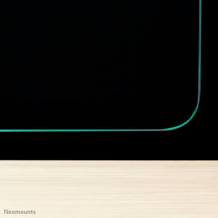 Neomounts NS-GLSPROTECT100 is een duurzaam glazen scherm van 100 cm dat afstandsbescherming biedt op de werkvloer - Gehard, transparant glas, 100% recyclebaar