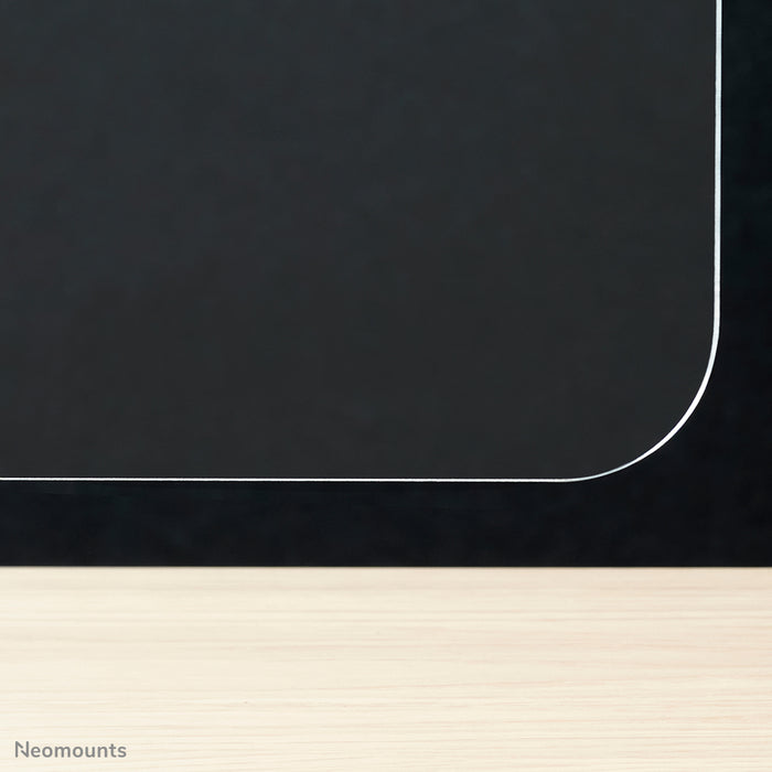 Neomounts NS-PLXPROTECT1 is een transparant scherm t.b.v. 1 flat screen en biedt afstandsbescherming op de werkvloer- Transparant acrylaat, 100% recyclebaar | PLXPROTECT van is geregistreerd als EU-Design patent |