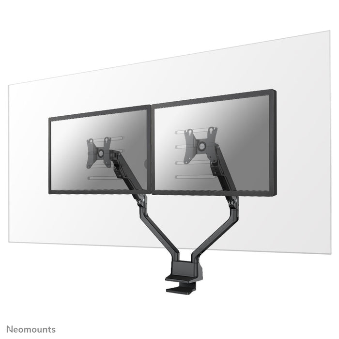Neomounts NS-PLXPROTECT2 is een transparant scherm t.b.v. 2 flat screens en biedt afstandsbescherming op de werkvloer - Transparant acrylaat, 100% recyclebaar | PLXPROTECT van is geregistreerd als EU-Design patent |