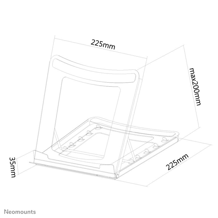 Neomounts NSLS075 zwart is een bureaustandaard voor een notebook - Zwart