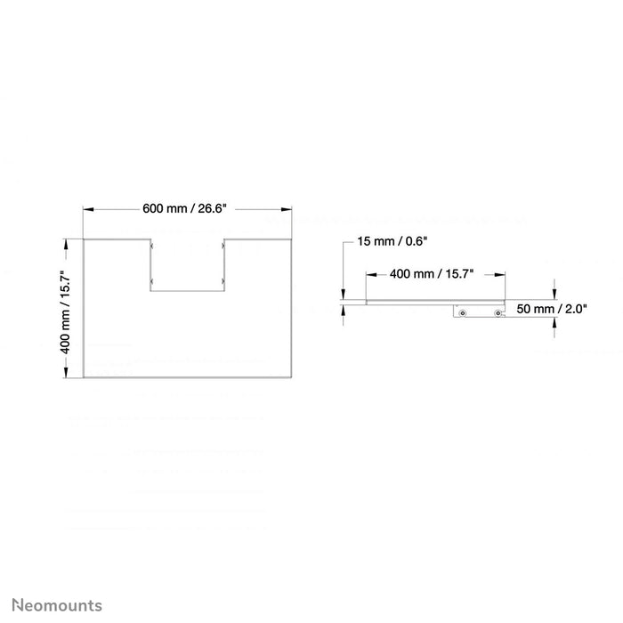 Neomounts AV-steun PLASMA-M2500LAPSHELF is een universele steun voor het plaatsen van AV-apparatuur op een 2500-serie.