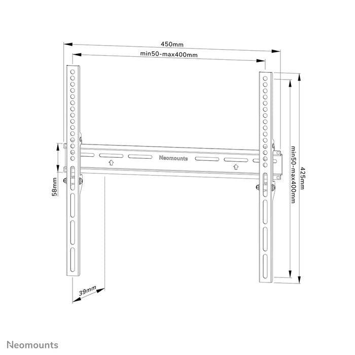 Neomounts WL30-350BL14 vlakke wandsteun voor 32-65 inch schermen - Zwart