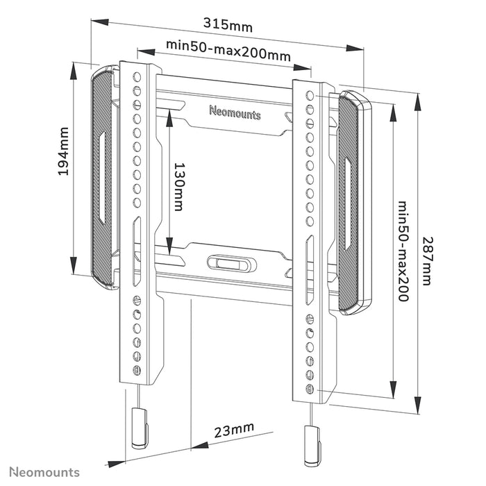 Neomounts WL30-550BL12 vlakke wandsteun voor 24-55 inch schermen - Zwart
