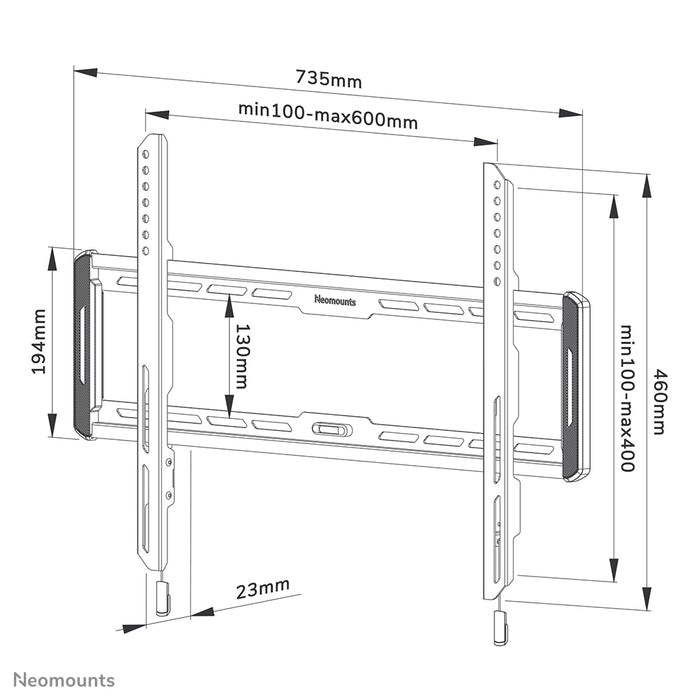 Neomounts WL30-550BL16 vlakke wandsteun voor 40-75 inch schermen - Zwart