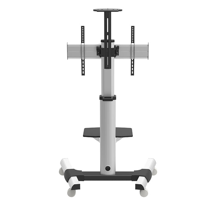 2de kans - TV stevige verrijdbare vloersteun Aluminium | Schermen tot 70 inch |Hoogte 210cm