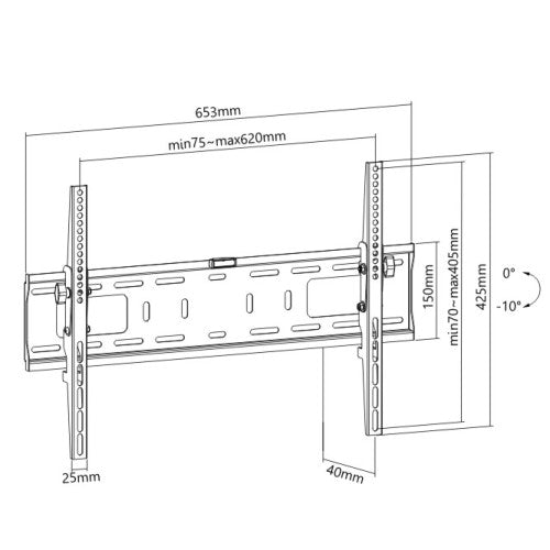 Wolff Mount Kantelbare TV Muurbeugel 37 t/m 70 inch – Slechts 4 cm Plat