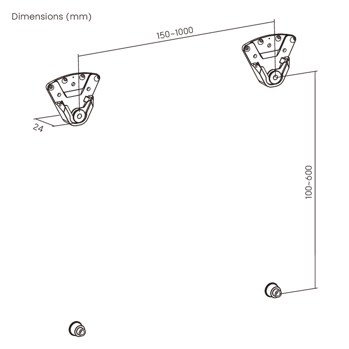 Wolff Mount – Afneembare TV Muurbeugel voor Buiten en Gipsmuren | 32-75 inch | 75 kg | Non-VESA