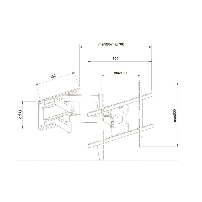 2e kans! Stabiele zware muurbeugel tot 75" maximaal 80 kilo en VESA 800x400