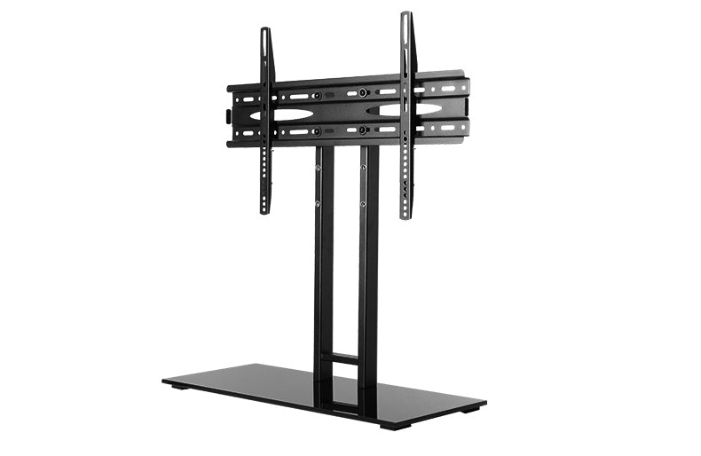 Wolff Mount Vergrendelbare TV voet |Tot 65 inch |Universeel |VESA 600x400 |Zwarte zware glasplaat