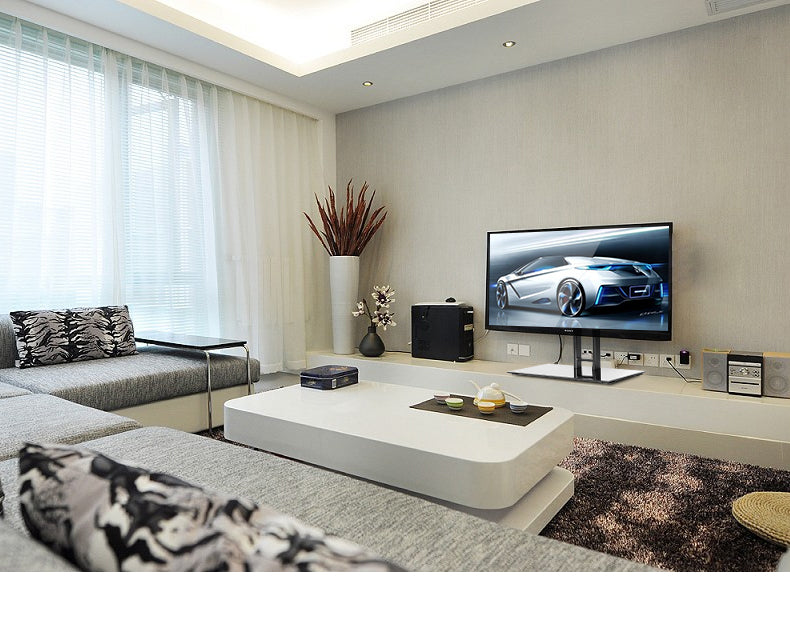 Wolff Mount Vergrendelbare TV voet |Tot 65 inch |Universeel |VESA 600x400 |Zwarte zware glasplaat