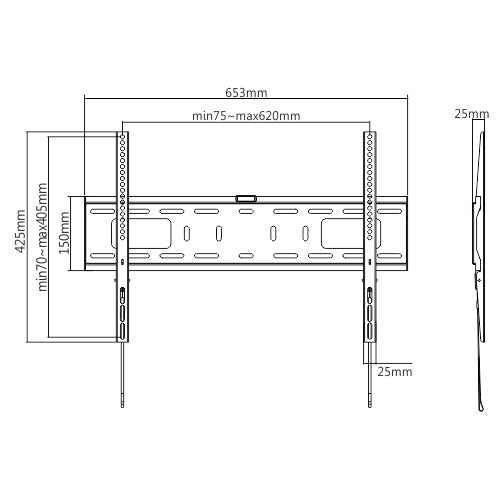 Wolff Mount Robuuste TV Beugel |37-90 inch |VESA 600x400 |Universeel |10 jaar garantie