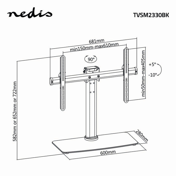 Full-Motion TV-standaard | 32 - 65" | Max. 45 kg | 3 hoogtestanden