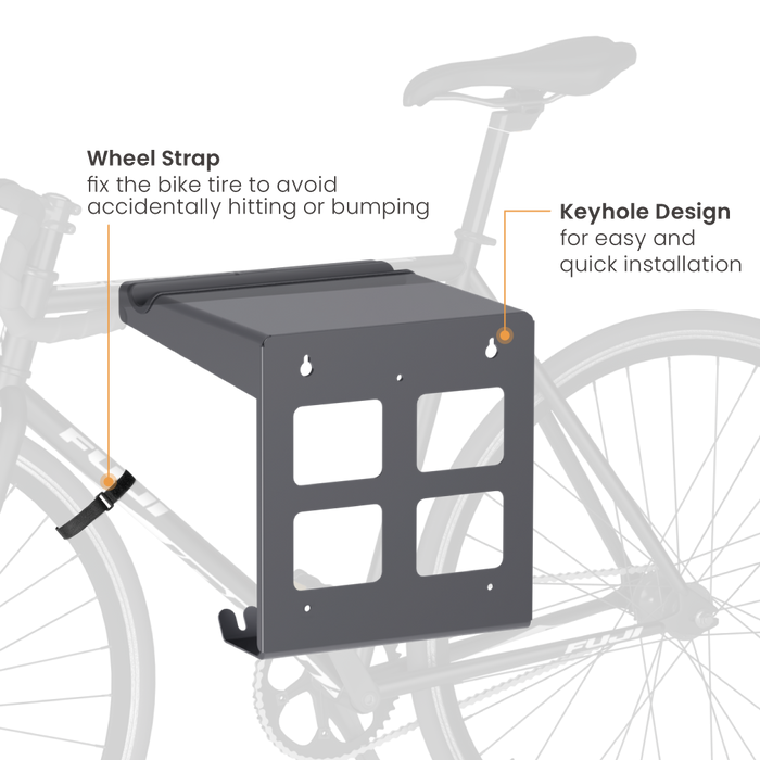 Wolff Mount metalen Racefiets Muurbeugel met Opbergplank kleur Zwart