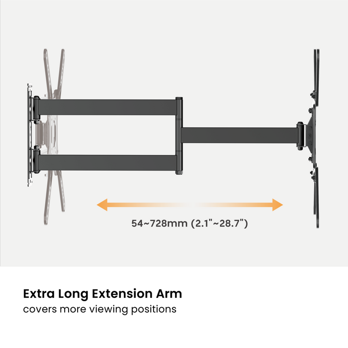 Wolff Mount Lange TV beugel voor Samsung 32-65 inch (73 cm uit de muur) | VESA 400x400