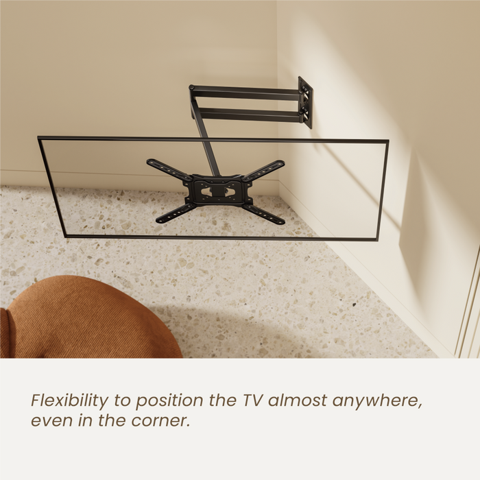 Wolff Mount universele Lange Tv-beugel voor schermen tot 65 inch (73 cm uit de muur) met VESA 400x400
