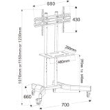 Wolff Mount Universele tv vloersteun voor schermen tot 70 inch [Laag model]
