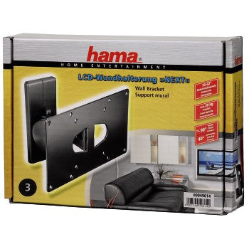 Hama muurbeugel zwart VESA 200x100 knik tilt