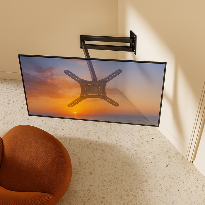 Wolff Mount universele Lange Tv-beugel voor schermen tot 65 inch (73 cm uit de muur) met VESA 400x400