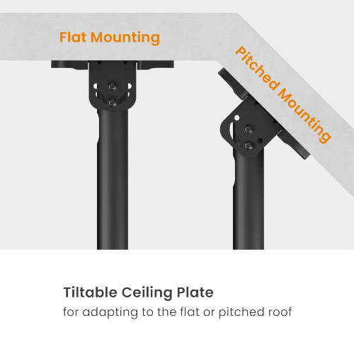 Wolff Mount Universele TV Plafondbeugel – 32 t/m 55 inch – Draaibaar en Kantelbaar – Ook voor Schuin Plafond